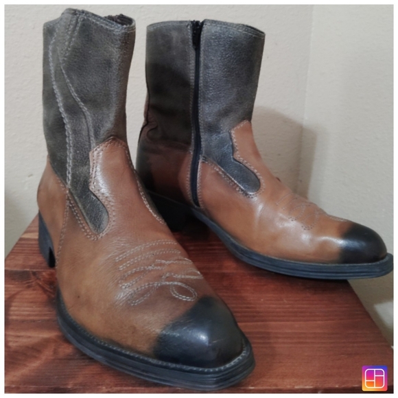 Aldo Brown and Black Cowboy Western Boots Size 41 - Picture 3 of 6